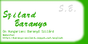 szilard baranyo business card